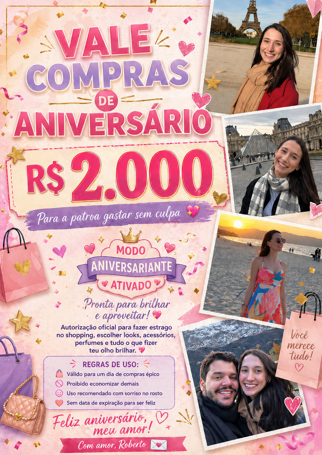 Vale Compras de Aniversário R$ 2.000
